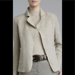 St. John Mohair Boucle Textured Open Jacket